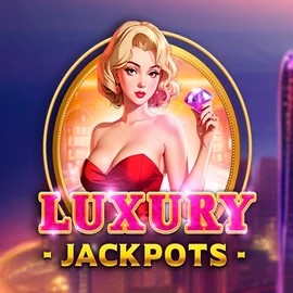 Luxury Jackpots slot logo by Triple Cherry at Rosy Bingo