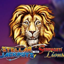 Stellar Jackpots with Serengeti Lions slot icon by Lightning Box Game, available at Rosy Bingo